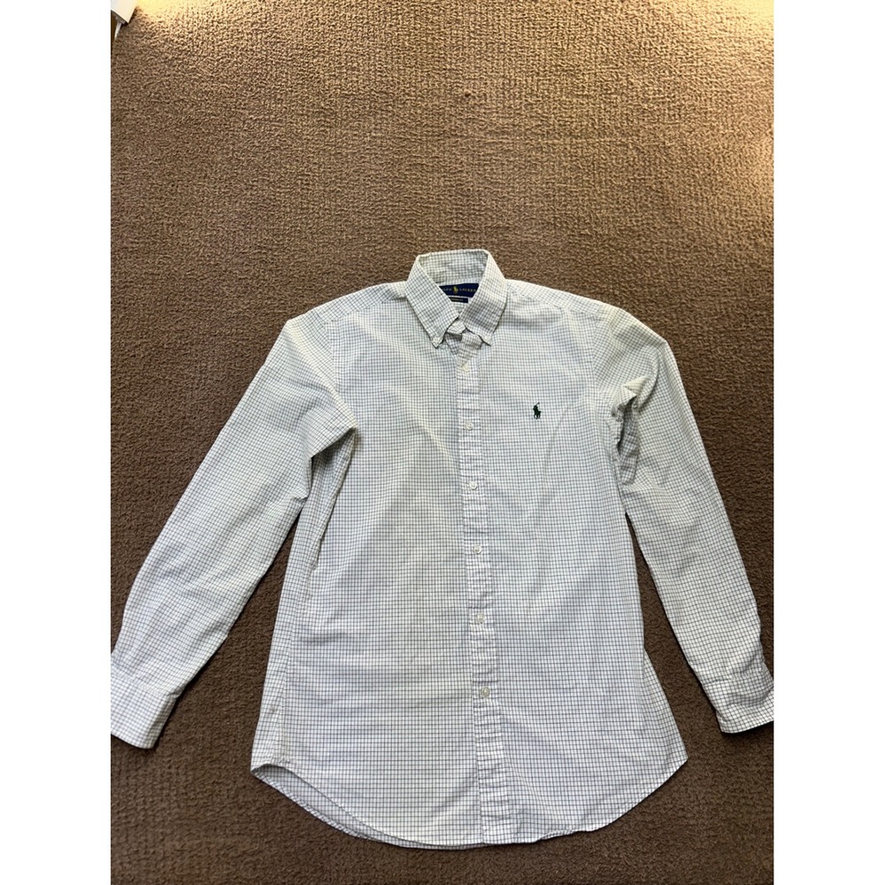 Polo Ralph Lauren Mens Custom Fit Tattersall Check Button Down Shirt 14.5 32/33